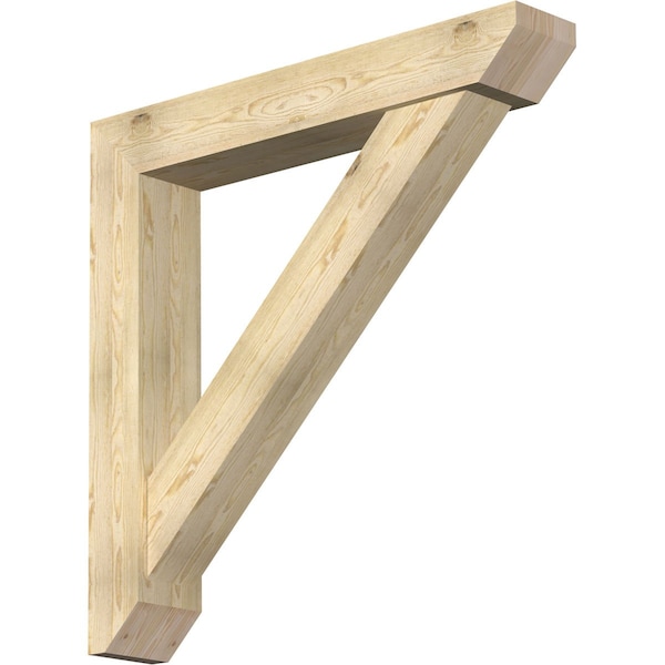 Ekena Millwork Traditional Slat Rough Sawn Bracket w/ Offset Brace, Douglas Fir, 8"W x 48"D x 48"H BKT0806X48X48TRA06RDF - main